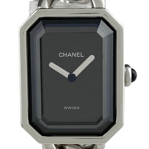 シャネル CHANEL プルミエール Lサイズ H0452 腕時計 SS クォーツ ブラック レディース 【中古】