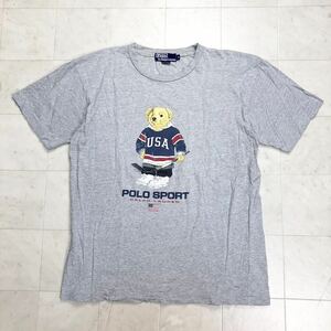 【送料360円】POLO SPORT Ralph Lauren ポロバイラルフローレン ポロベア 半袖Tシャツ 男性用 メンズ Mサイズ クルーネック 古着 Q51