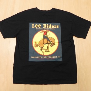 Lee Riders リー ライダース 跳ね馬 カウボーイ 半袖 ロゴ プリント Tシャツ size L 濃紺 ネイビー 古着 ★d