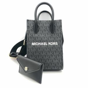 【美品】 MICHAEL KORS マイケルコース ショルダーバッグ クロスボディ エクストラスモール MKシグネチャー レディース