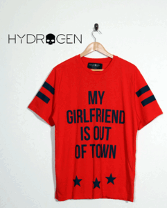 新品★最大値下げ HYDROGEN ハイドロゲン　ビッグロゴTシャツ　 レッドxネイビー　サイズL　参考価格：24,200円