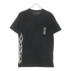 CHROME HEARTS (クロムハーツ) CH T-SHRT ファイヤープリント半袖Tシャツ ブラック M