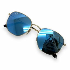 Ray-Ban レイバン サングラス 眼鏡 アイウェア ファッション ブランド HEXAGONAL ヘキサゴナル RB3548N ミラー ブルー フラットレンズ