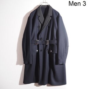 M7597P　▼sacai サカイ▼　22AW 切り替え メルトン ウールコート ネイビー×ブラック 3/L メンズ 22-02883M Wool Melton Coat 秋冬 rb mks