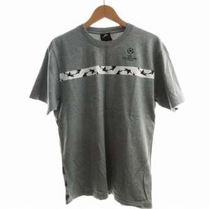 アディダス adidas UEFA Tシャツ カットソー 丸首 ロゴ M グレー /EE メンズ