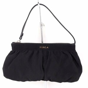 フルラ ハンドバッグ レザーハンドル ロゴ パーティーバッグ ブランド 鞄 カバン 黒 レディース ブラック Furla