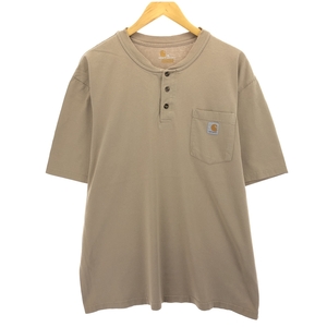 古着 カーハート Carhartt ORIGINAL FIT ヘンリーネック 半袖 ワンポイントロゴポケットTシャツ メンズXL相当 /eaa432636