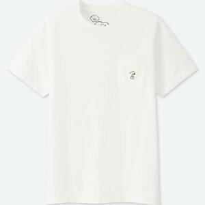 ユニクロ スヌーピー KAWS コラボ ポケット Tシャツ XSサイズ 白 ホワイト ピーナッツ キャラクター カウズ