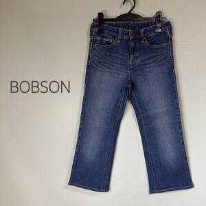 ◎BOBSON ボブソン S.Q.J サブリナパンツ クロップドパンツ ストレッチ ブルーデニム レディース サイズ28 日本製