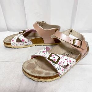 和310★ Papillio BIRKENSTOCK パピリオ 花柄 サンダル ストラップ シューズ 37 24 ピンク ホワイト レディース ビルケンシュトック