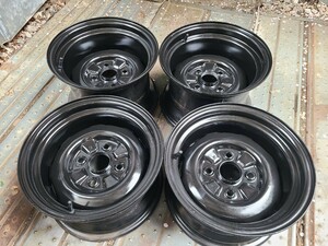 ナカテツ 13×7.5J+6&8.5J-7 4H114.3 ハブ径58mm 4本no.271 加工鉄チン 深リム スチール 加工てっちん