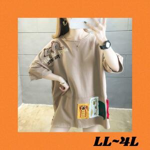 大きいサイズ 春夏韓国 レディース ファッション Tシャツ LL-4L BG