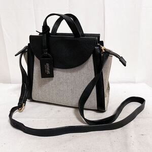 和522★ kate spade SATURDAY ケイトスペード サタデー ハンドバッグ ショルダーバッグ 切替 グレー ブラック レディース