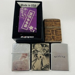 Z122-4010 ■▲ zippo ジッポ オイルライター 5点 火花有り エヴァンゲリオン アメリカンクラシック 笛吹もも香 ライター