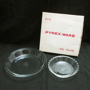 セット・USA製■PYREX パイレックス #208 PIE PLATE パイ プレート お皿 CORNING GLASS ヴィンテージ レトロ