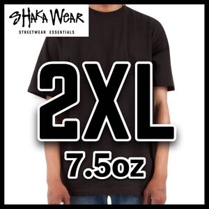 新品未使用 シャカウェア 7.5oz マックス ヘビーウエイト 無地 半袖 Tシャツ 黒 2XLサイズ 1枚 SHAKA WEAR ブラック クルーネック