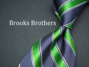 美品【Brooks Brothers ブルックス ブラザーズ】 C1445 グリーン ネイビー SILK ブランド ネクタイ 古着 良品