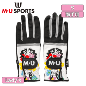 【レディース】M・U SPORTS 両手グローブ 703Q1806【MUスポーツ】【ブラック】【Sサイズ】【GolfGlove】