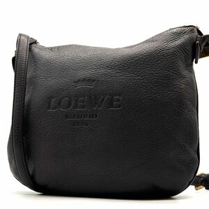 ロエベ LOEWE ショルダーバッグ クロスボディ 斜め掛け ヘリテージ デカロゴ 型押し オールレザー シボ 本革 A4可 メンズ レディース