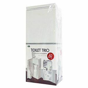 【新品】〔6個セット〕 トイレ用 収納ボックス 〔ホワイト〕 トイレブラシ ケース付き 掃除シート収納可 トイレトリオ 『オーエ』