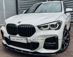 即納BMW X1 F48 Mスポーツ後期 フロントリップ バンパー スポイラー エアロ スプリッター エプロン カバー スカート ディフューザー トリム