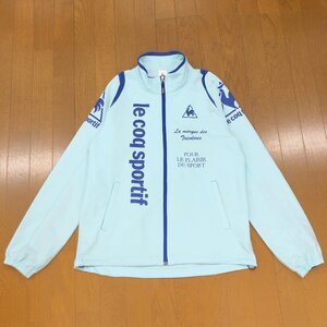 le coq sportif ルコック ロゴプリント ジャージ ジャケット L ライトブルー ブルゾン トラックジャケット スポーツウェア デサント メンズ