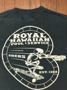 IN4MATION インフォメーション × ROYAL HAWAIIAN POOL SERVICE ロイヤルハワイアン プールサービス Ｔシャツ 黒 ブラック スケボー スカル