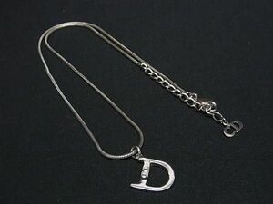 1円 ■美品■ ChristianDior クリスチャンディオール ネックレス ペンダント アクセサリー レディース シルバー系 FD0921