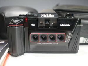 ◆Nishika【N8000】4眼ステレオ3Dレンチキュラーカメラ +TWIN LIGHT 3010ライト USED美品 説明書付属 ニシカ 3Dカメラ