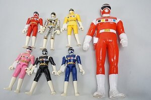 ★ 小学館他 電磁戦隊メガレンジャー メガレッド/オートスライダー/メガブルー/メガイエロー 等7点セット フィギュア※ジャンク