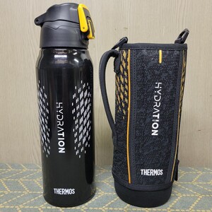 【大幅値下げ品！激安市場！中古品！】THERMOS サーモス 水筒 真空断熱スポーツボトル 保冷専用 ブラックオレンジ ステンレスボトル 