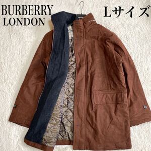 極美品 BURBERRY スエード フード ノバチェック モッズコート ブルゾン バーバリー ジャケット Lサイズ