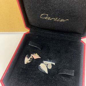 428◎1円スタート◎Cartier カルティエ カフス 925 シルバー 装飾品 アクセサリー 小物 メンズ 紳士 ビジネス 保存箱 【148109】