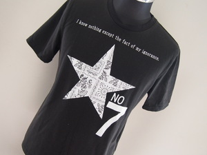 ASM★クルーネック半袖Ｔシャツ★カットソー★１つ星柄 ボタニカルペイズリー柄 NO7 英字メッセージ プリント NO7★サイズ５２（ＬＬ）