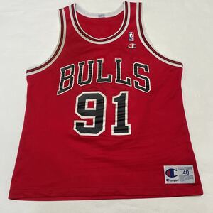 NBA BULLS RODMAN #91 デニス・ロッドマン ★ シカゴ・ブルズ Champion チャンピオン製 ヴィンテージ ユニフォーム タンクトップ 90年代