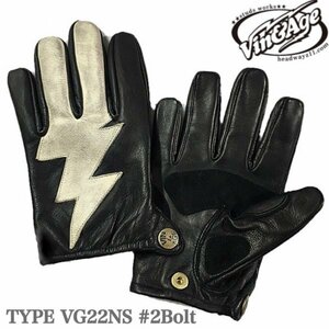 送料0 Vin&Age ヴィンアンドエイジ NAUGHTY SHORT GLOVES ナーティー VG22NS #2 BOLT-XL スタッズ無し エイジング加工 ショートグローブ 