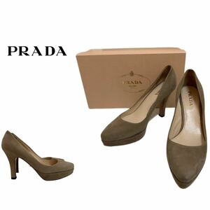 PRADA プラダ MADE IN ITALY イタリア製 スエードレザーヒールパンプス プラットフォームパンプス ベージュ 36 1/2(23位) アーカイブ