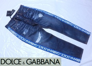 ★新品! DOLCE&GABBANA リッチでお洒落!存在感抜群☆GYIXCZ ちょいワル大人の今ドキ!!格上げ☆お目立ち♪秀逸サイドロゴデニム＜44＞伊製