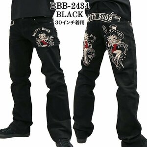 The BRAVE-MAN × BETTY BOOP ベティ ブープ 【定価￥22000＋税】 デニムパンツ BBB-2434 BLACK 28 インチ