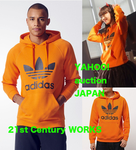 adidas originals プルオーバーパーカー 国内版 オレンジ S