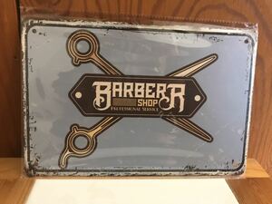 激安☆理容・barber ブリキ看板　2