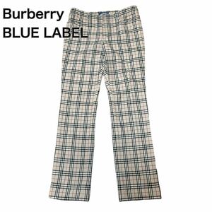 Burberry BLUE LABEL バーバリースラックス ノバチェック柄 パンツ 36 S 三陽商会