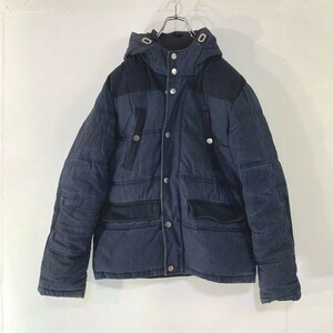 おしゃれな逸品◆ZARA MAN ザラマン メンズ デニム地 フード 中綿 ジャケット ブルゾン M インディゴ NOH724 ダウンジャケット