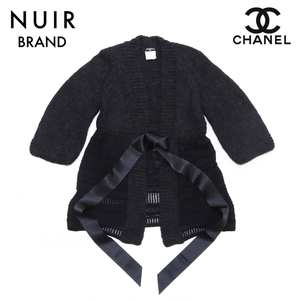 シャネル CHANEL カーディガン レース　切り替え アルパカSize:38　2007年製 グレー