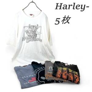 1円 古着 ハーレーダビッドソン Tシャツ 5枚セット Harley-Davidson サイズ色々 90年 00年 ヴィンテージ 希少 ロンT レア ハーレーT