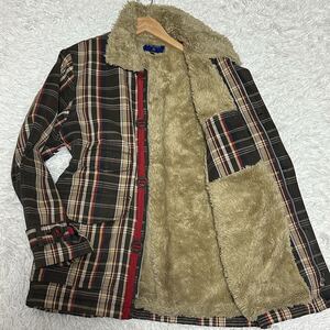 Paul Smith【希少デザイン Lサイズ】裏ボア チェック コート ジャケット 防寒 ポールスミス R.NEWBOLD アウター ふわふわ ブルゾン 