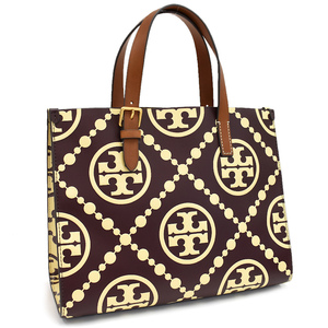 新品同様 トリーバーチ Tモノグラム コントラスト エンボス スモール トートバッグ ビートルベリー TORY BURCH