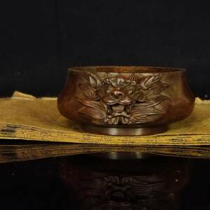 ▽鴻▽ 銅製 雙龍紋 熏香炉 置物 古賞物 中国古玩 中国古美術