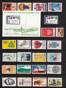 ♪アメリカ・記念切手 1966～1967年 未使用/NH　24種 …… ⑭
