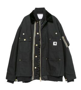 未使用品 23AW sacai×Carhartt WIP Canvas×MA-1 Jacket Michigan Size2 BLACK ジャケット ブルゾン コート パーカー ダウン ブラック